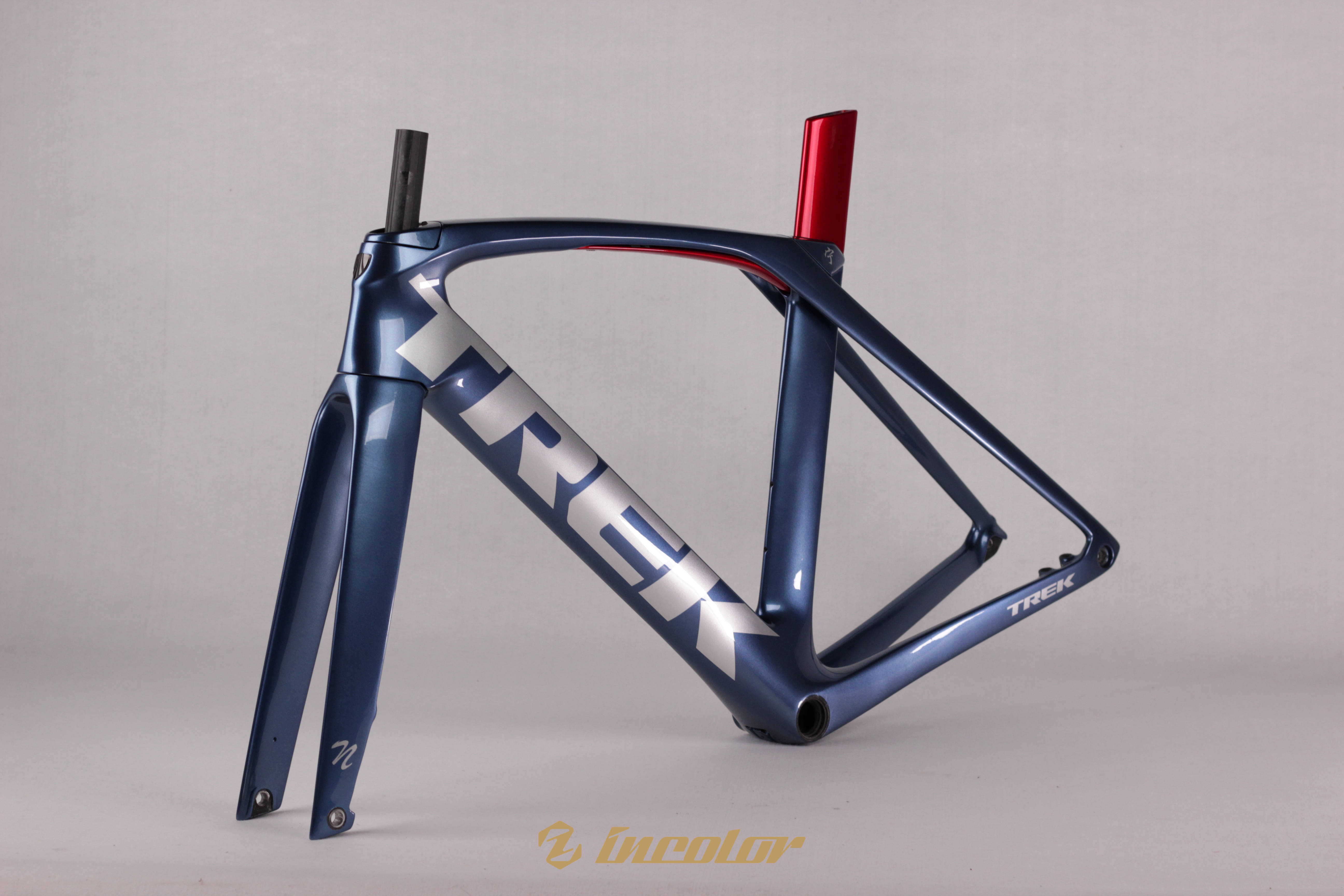 1638trekmadoneslr6碟刹版整体亮面太平洋蓝特粗银logo魂动红坐管