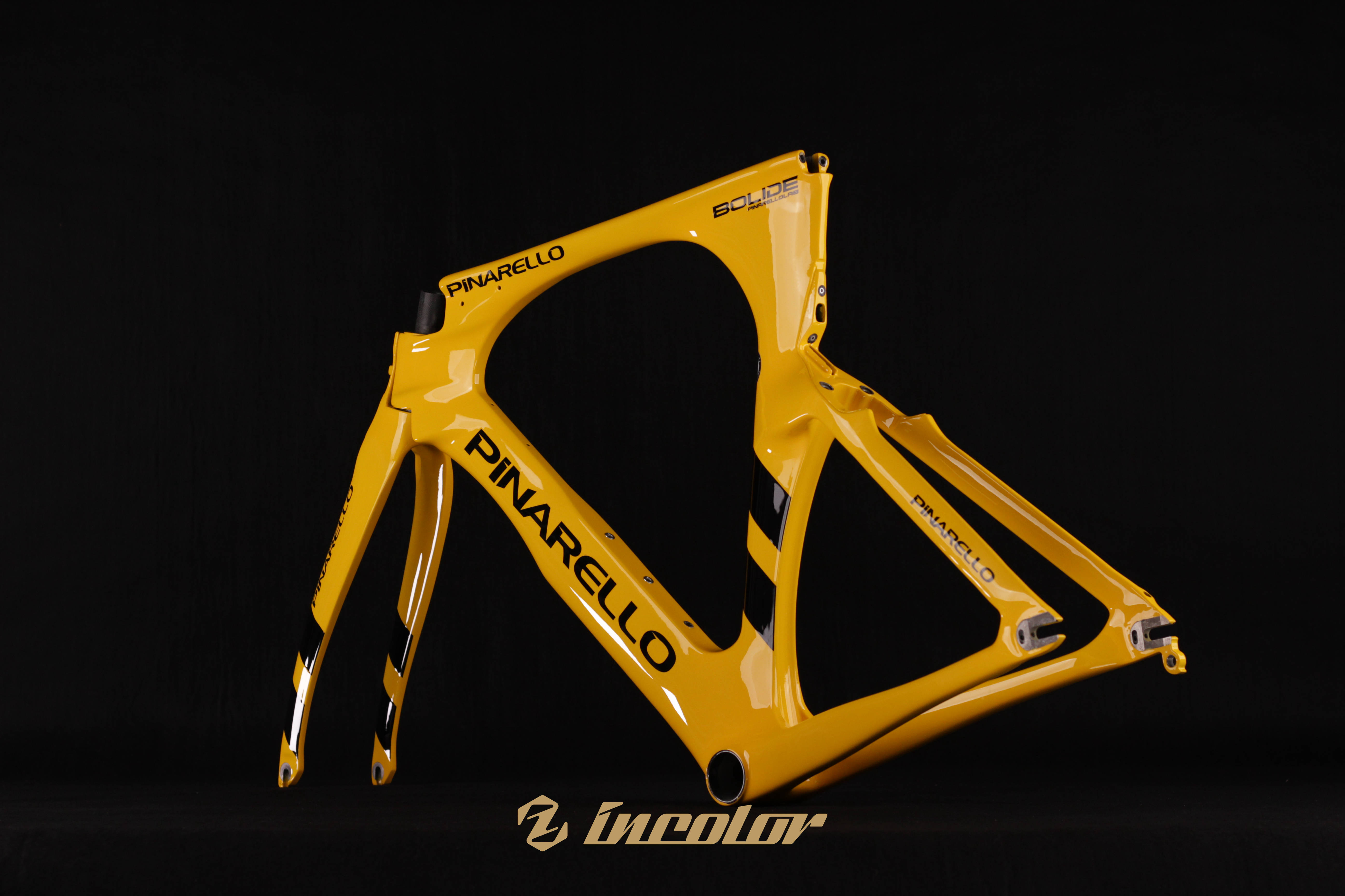 1745pinarellobolidett车架组整体亮面环法黄黑logo